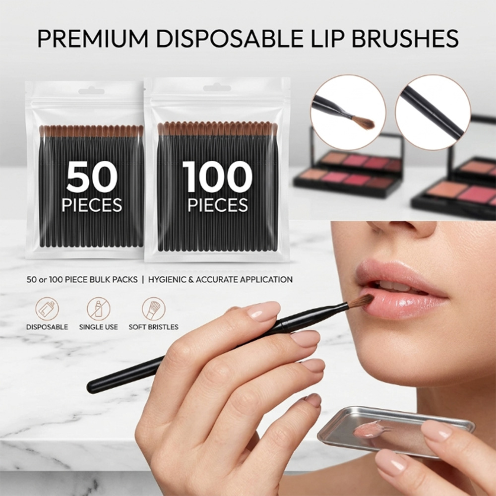 Beauty Makeup Store - 50/100 adet Tek Kullanımlık Dudak Fırçası